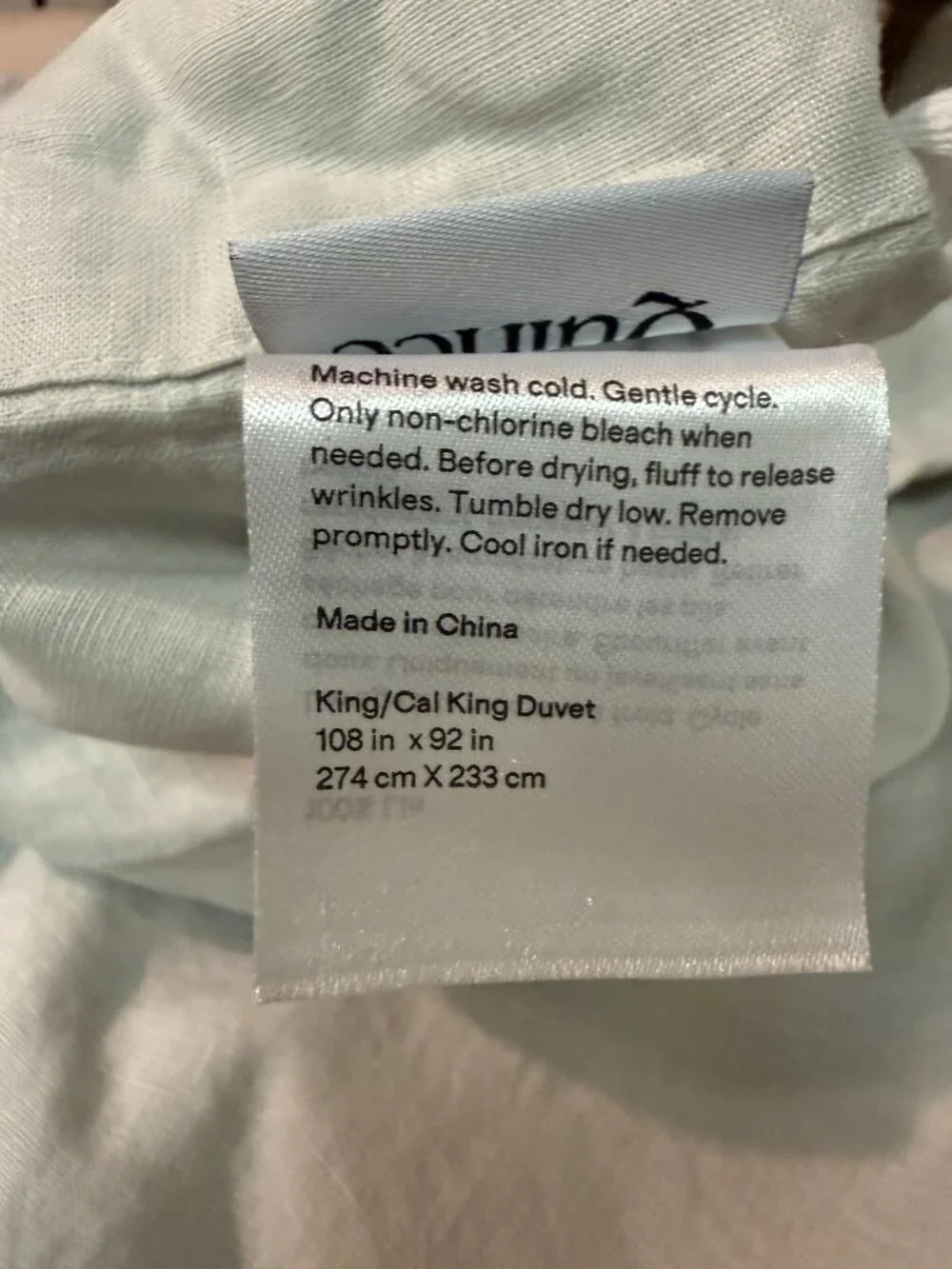 Quince European Linen Duvet Cover King/Cal King Natural Chambray